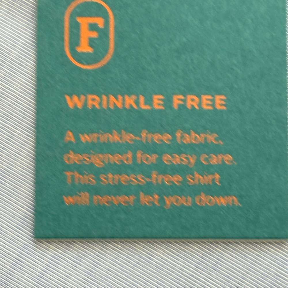 Fairlane Wrinkle Free Easy Care Oxford Dress Shirt Blue Cotton Med Slim Fit NWT - Picture 8 of 12